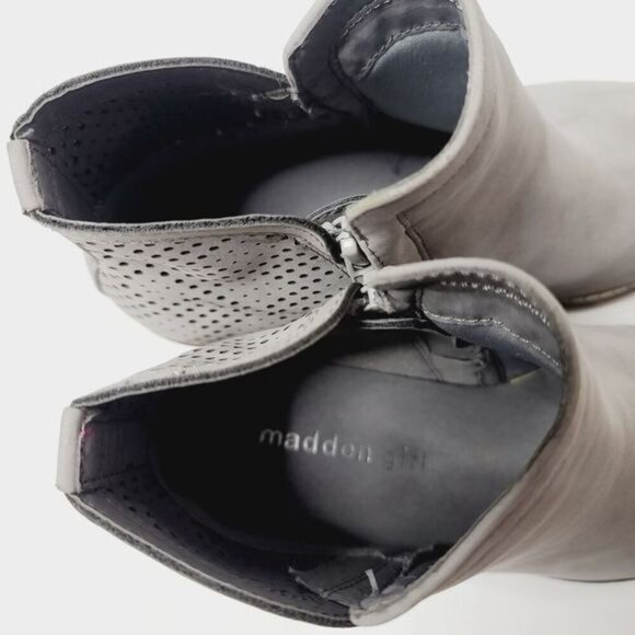 Madden Girl Grey Perforated Ankle Booties size 6 1/2 - Picture 8 of 11